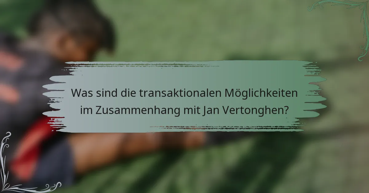 Was sind die transaktionalen Möglichkeiten im Zusammenhang mit Jan Vertonghen?
