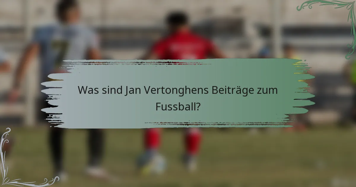 Was sind Jan Vertonghens Beiträge zum Fussball?